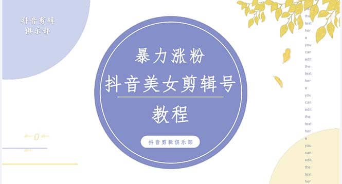 抖音快手暴力涨粉美女混剪视频教程 百分百过原创图片教程 附带违规申诉方法搞钱吧-网创项目资源站-副业项目-创业项目-搞钱项目搞钱吧