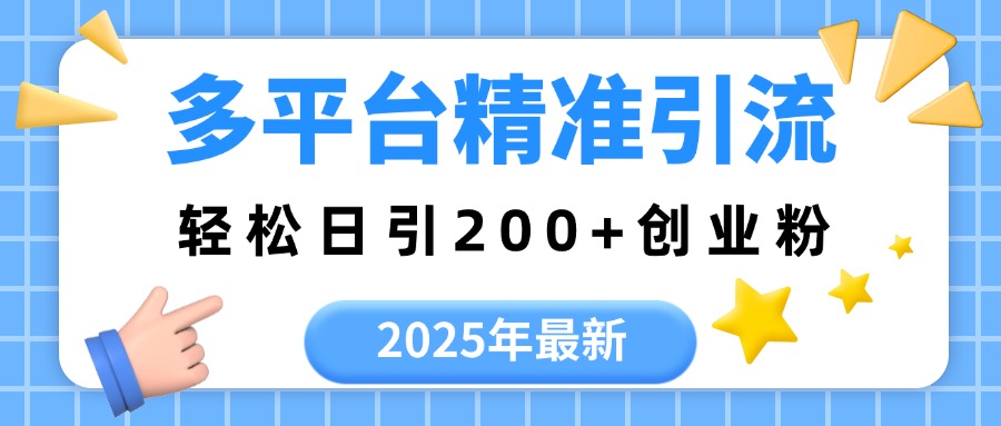 2025年最新多平台精准引流，轻松日引200+搞钱吧-网创项目资源站-副业项目-创业项目-搞钱项目搞钱吧