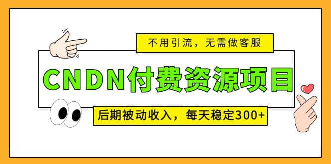 CNDN付费资源项目，不用引流，无需做客服，后期被动收入搞钱吧-网创项目资源站-副业项目-创业项目-搞钱项目搞钱吧