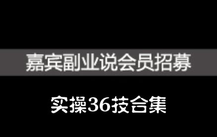 嘉宾副业说实操36技合集,价值1380元搞钱吧-网创项目资源站-副业项目-创业项目-搞钱项目搞钱吧