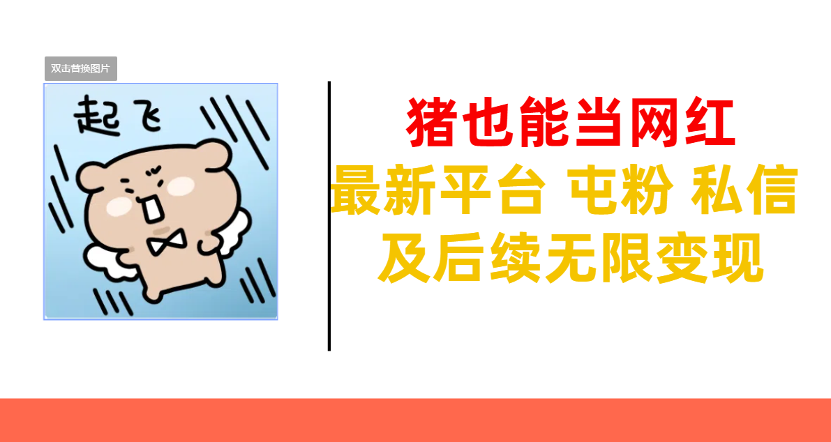 猪也能当网红-最新平台 屯粉 交流 私信 及后续无限变现搞钱吧-网创项目资源站-副业项目-创业项目-搞钱项目搞钱吧