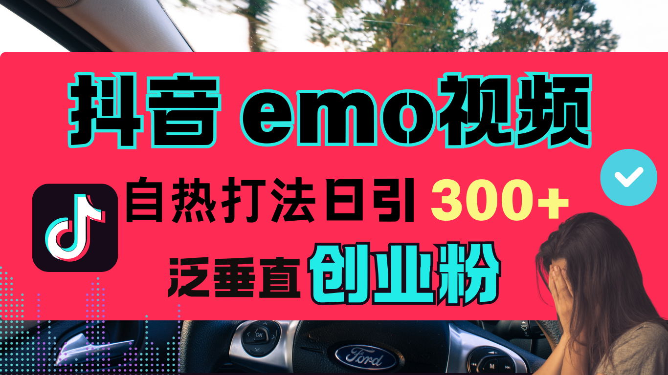 抖音“EMO视频”自热流打法，日引300+泛垂直创业粉搞钱吧-网创项目资源站-副业项目-创业项目-搞钱项目搞钱吧