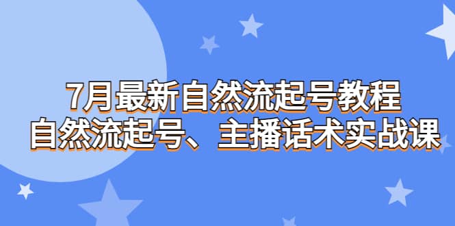 7月最新自然流起号教程，自然流起号、主播话术实战课搞钱吧-网创项目资源站-副业项目-创业项目-搞钱项目搞钱吧