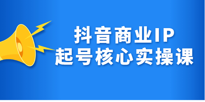 抖音商业IP起号核心实操课，带你玩转算法，流量，内容，架构，变现搞钱吧-网创项目资源站-副业项目-创业项目-搞钱项目搞钱吧