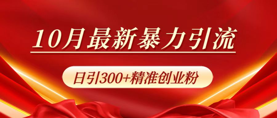 10月最新暴力引流，日引300+精准创业粉搞钱吧-网创项目资源站-副业项目-创业项目-搞钱项目搞钱吧
