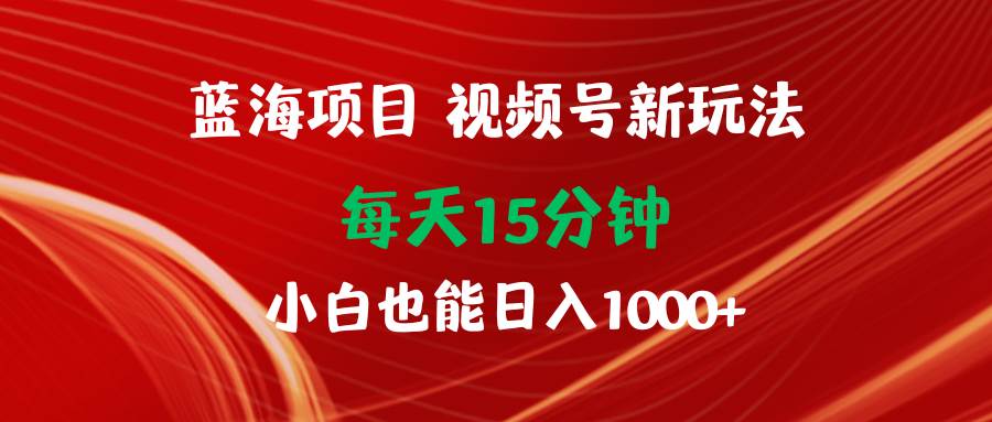 蓝海项目视频号新玩法 每天15分钟 小白也能日入1000+搞钱吧-网创项目资源站-副业项目-创业项目-搞钱项目搞钱吧
