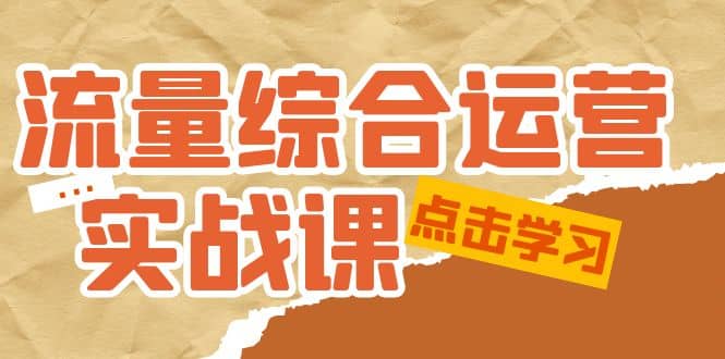 流量综合·运营实战课：短视频、本地生活、个人IP知识付费、直播带货运营搞钱吧-网创项目资源站-副业项目-创业项目-搞钱项目搞钱吧