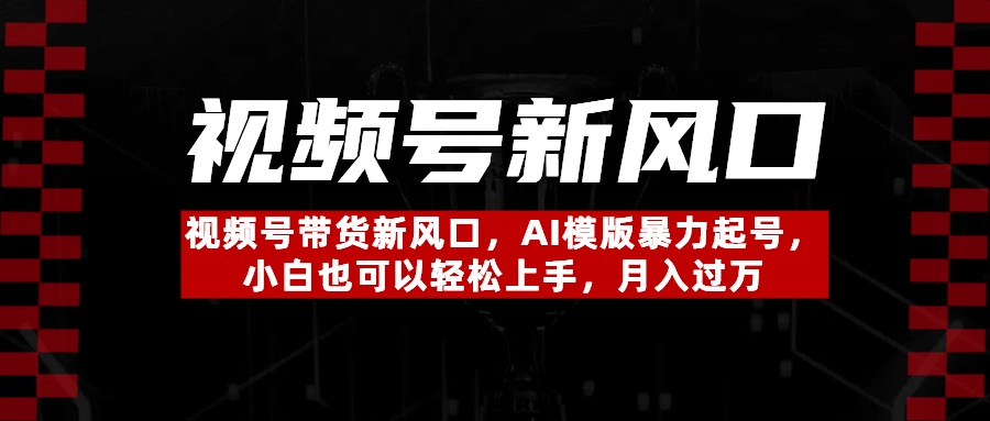 视频号带货新风口，AI模版暴力起号，小白也可以轻松上手，月入过万搞钱吧-网创项目资源站-副业项目-创业项目-搞钱项目搞钱吧