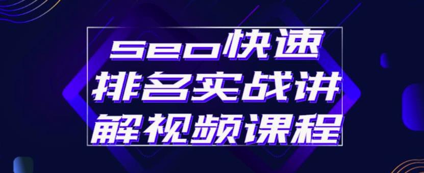 seo快速排名实战讲解视频课程，揭秘seo快排原理搞钱吧-网创项目资源站-副业项目-创业项目-搞钱项目搞钱吧