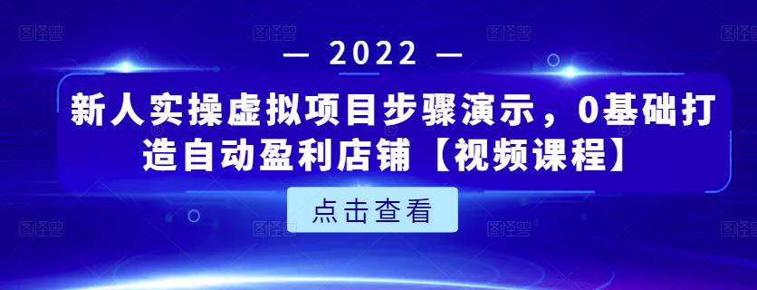 新人实操虚拟项目步骤演示，0基础打造自动盈利店铺【视频课程】搞钱吧-网创项目资源站-副业项目-创业项目-搞钱项目搞钱吧