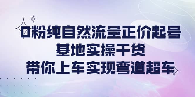 0粉纯自然流量正价起号基地实操干货，带你上车实现弯道超车搞钱吧-网创项目资源站-副业项目-创业项目-搞钱项目搞钱吧