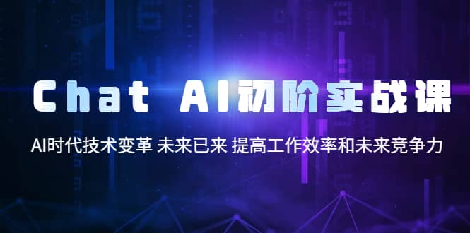 Chat AI初阶实战课，AI时代技术变革 未来已来 提高工作效率和未来竞争力搞钱吧-网创项目资源站-副业项目-创业项目-搞钱项目搞钱吧