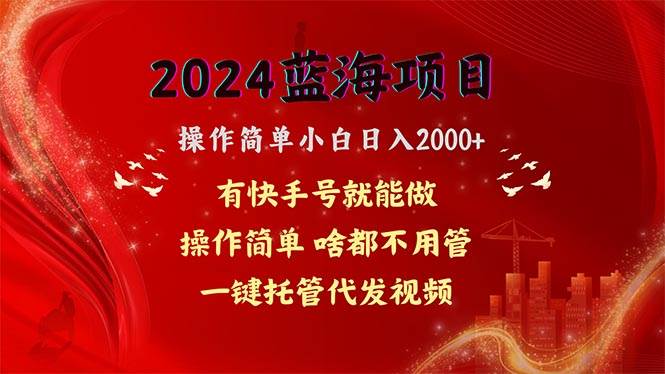 2024蓝海项目，网盘拉新，操作简单小白日入2000+，一键托管代发视频，…搞钱吧-网创项目资源站-副业项目-创业项目-搞钱项目搞钱吧