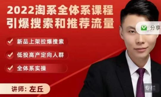 2022淘系全体系课程引爆搜索和推荐流量，新品上架拉爆搜索搞钱吧-网创项目资源站-副业项目-创业项目-搞钱项目搞钱吧