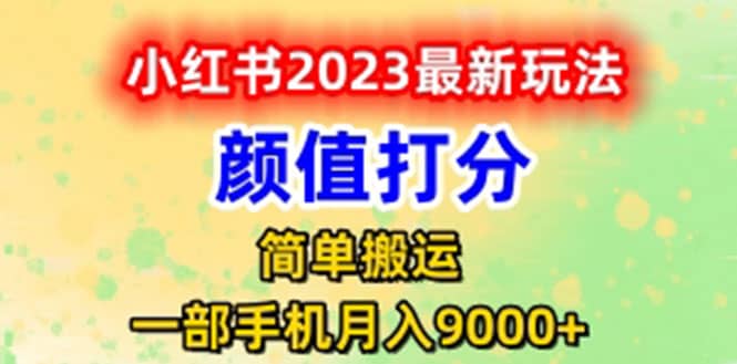 最新小红书颜值打分玩法，日入300+闭环玩法搞钱吧-网创项目资源站-副业项目-创业项目-搞钱项目搞钱吧