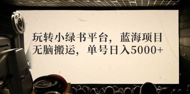 玩转小绿书平台，蓝海项目，无脑搬运，单号日入5000+搞钱吧-网创项目资源站-副业项目-创业项目-搞钱项目搞钱吧