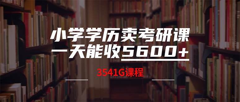 小学学历卖考研课程，一天收5600（附3580G考研合集）搞钱吧-网创项目资源站-副业项目-创业项目-搞钱项目搞钱吧