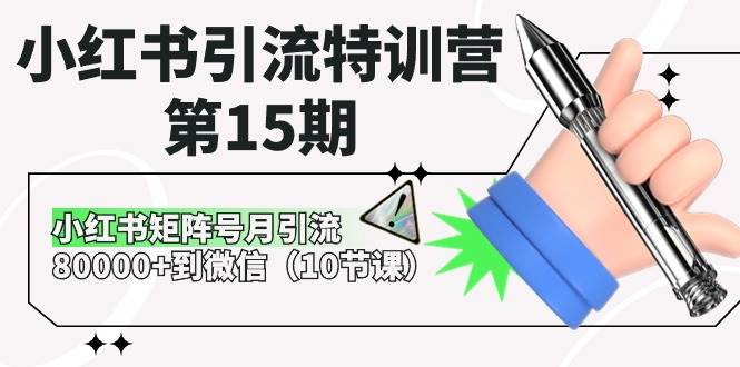 小红书引流特训营-第15期,小红书矩阵号月引流80000+到微信(10节课)搞钱吧-网创项目资源站-副业项目-创业项目-搞钱项目搞钱吧