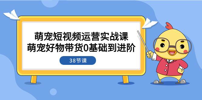 萌宠·短视频运营实战课：萌宠好物带货0基础到进阶（38节课）搞钱吧-网创项目资源站-副业项目-创业项目-搞钱项目搞钱吧
