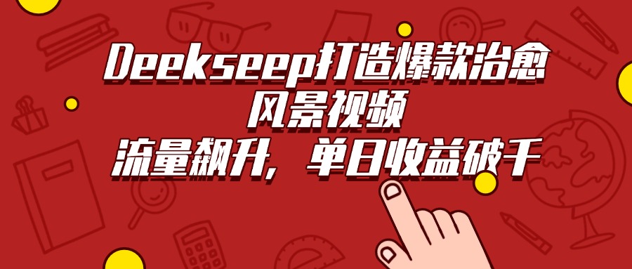 Deekseep打造爆款治愈风景视频，流量飙升，单日收益破千搞钱吧-网创项目资源站-副业项目-创业项目-搞钱项目搞钱吧