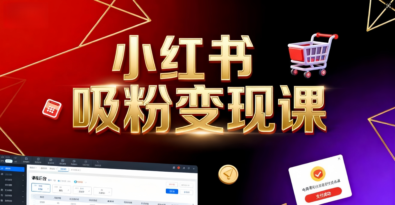 《小红书吸粉变现》当天变现不是梦!揭秘小红书吸粉变现的财富密码搞钱吧-网创项目资源站-副业项目-创业项目-搞钱项目搞钱吧