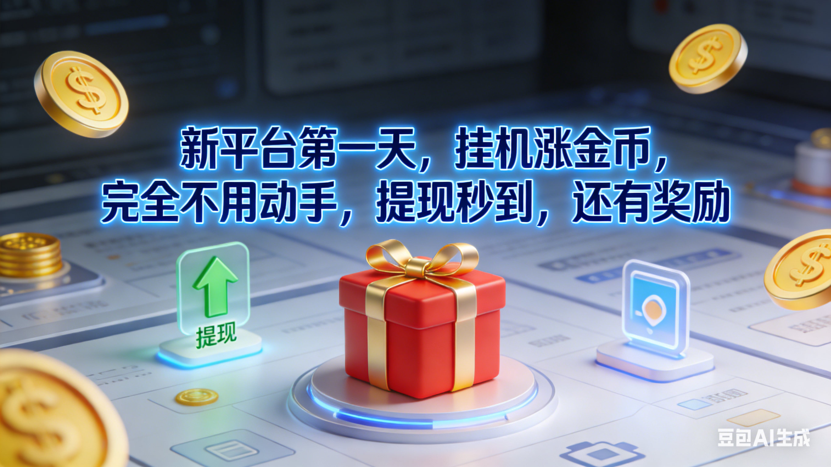 新平台第一天，挂机涨金币，完全不用动手，提现秒到，还有奖励搞钱吧-网创项目资源站-副业项目-创业项目-搞钱项目搞钱吧