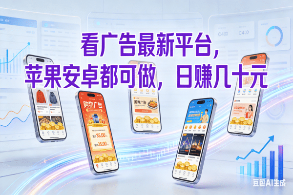 看广告最新平台，苹果安卓都可做，日赚几十元搞钱吧-网创项目资源站-副业项目-创业项目-搞钱项目搞钱吧
