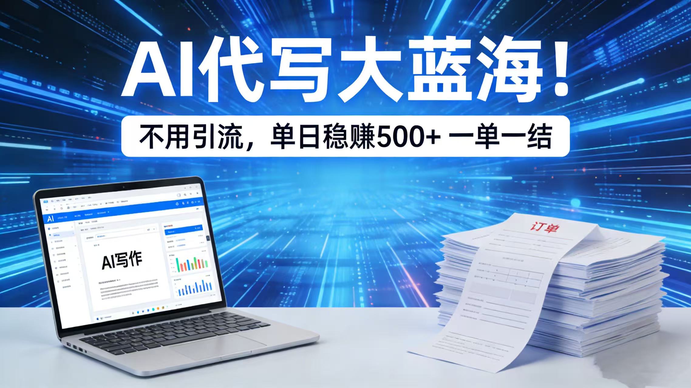 AI 代写大蓝海！不用引流，单日稳赚 500 + 一单一结搞钱吧-网创项目资源站-副业项目-创业项目-搞钱项目搞钱吧